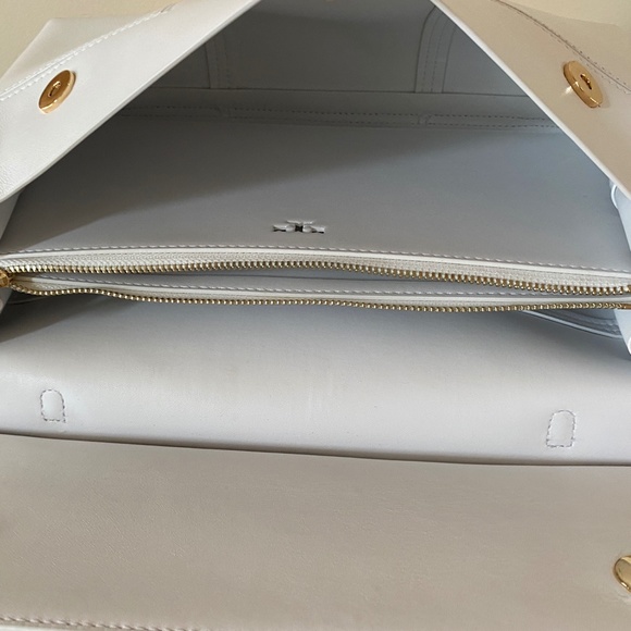 Tory Burch White Block T Leather Satchel Bag - Picture 10 of 13